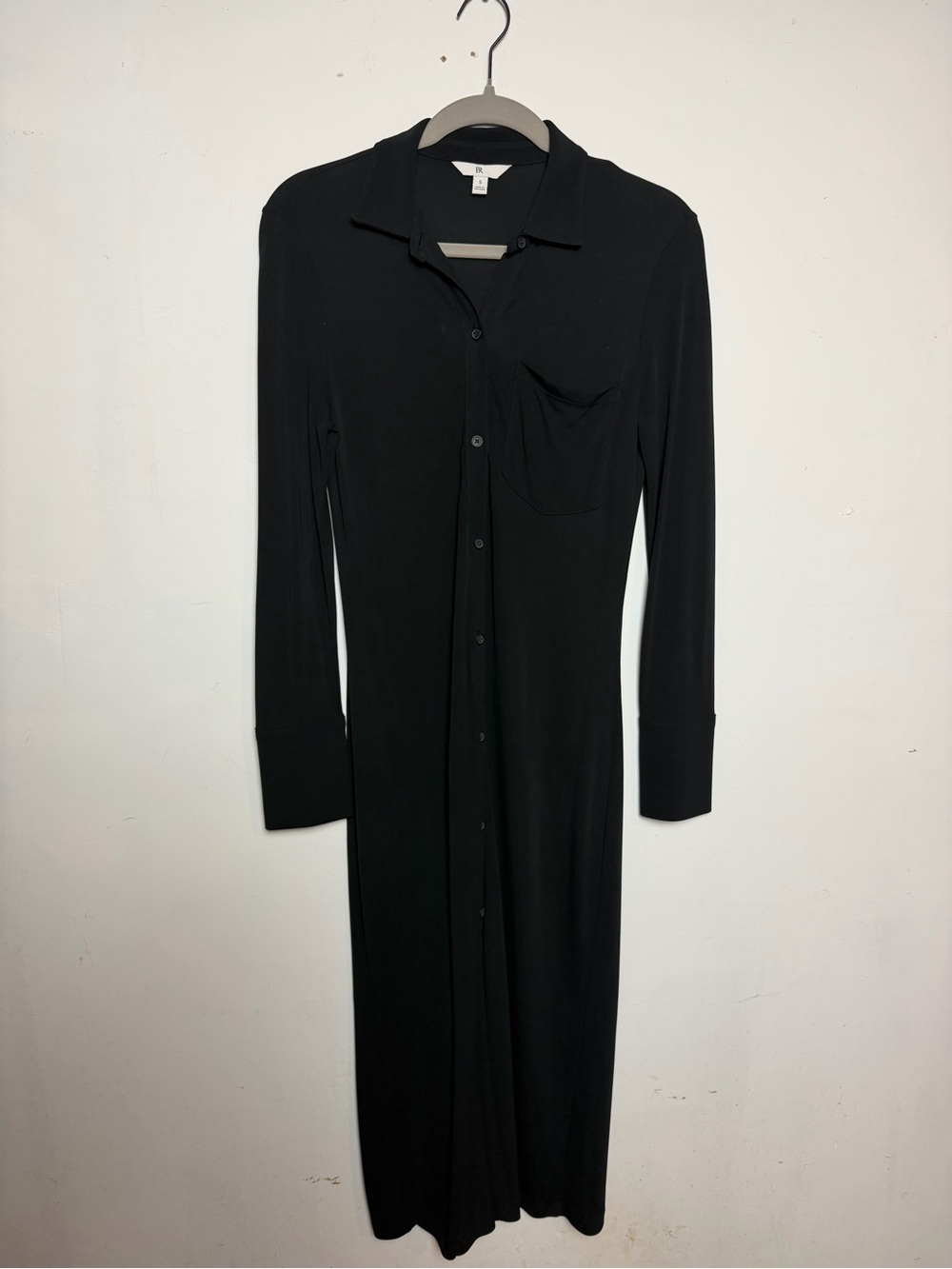 Women's Black Button-Down Maxi Dress